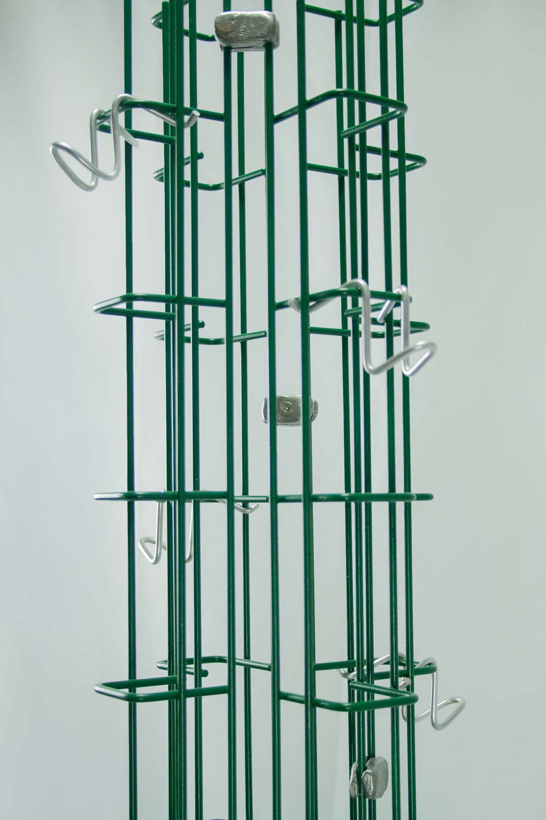 A mirror created by Jannis Schäfer Studio, made from upcycled cable trays and hand catsed aluminium pieces. This object, titled 'Totem Coatrack 01,' is part of a series of recycled and transformed designs. Kartell, Brutalist, Bauhaus, Design, Limestone, Artefact